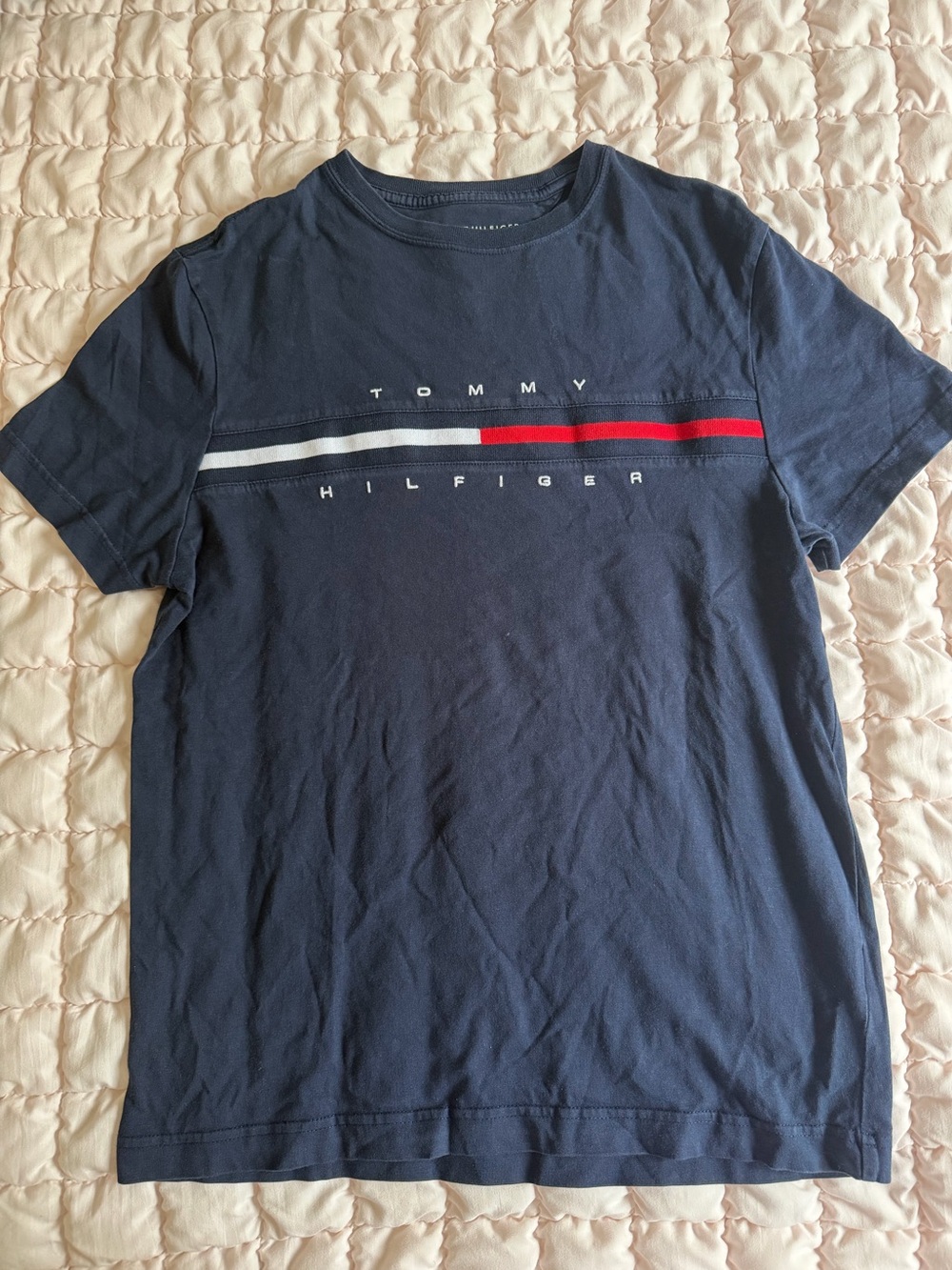 Tommy Hilfiger Women Navy Logo Stripe Tee